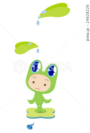 カエル キャラクター 子供 おたまじゃくしの写真素材