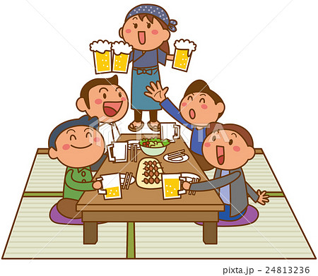 飲み会 人物 居酒屋 ベクターのイラスト素材