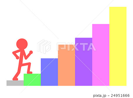 階段 グラフ 上る 棒グラフのイラスト素材
