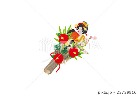 羽子板 女の子 イラスト 正月 和のイラスト素材