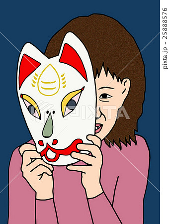 仮面 マスク 狐の面 キツネのイラスト素材