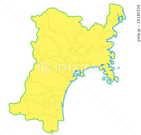 宮城県 宮城 地図 市町村のイラスト素材