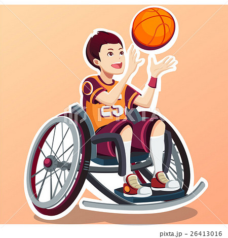 車椅子バスケの写真素材