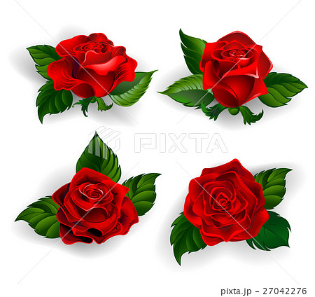 赤い薔薇のイラスト素材