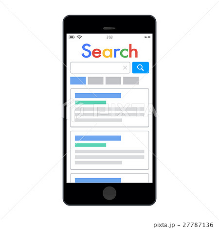 スマートフォン 携帯電話 スマホ 検索のイラスト素材
