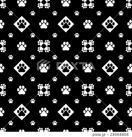 肉球 壁紙 連続パターン 犬の写真素材