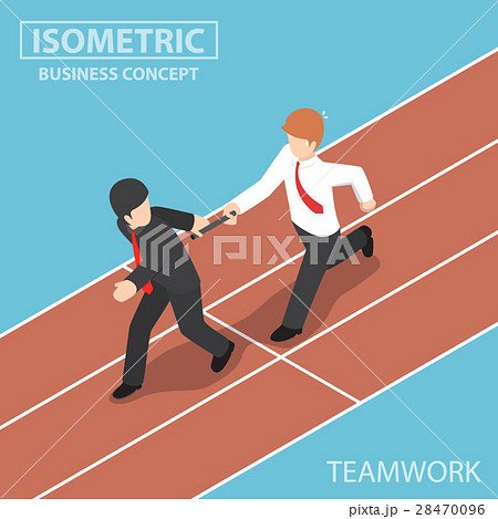 バトンパスのイラスト素材