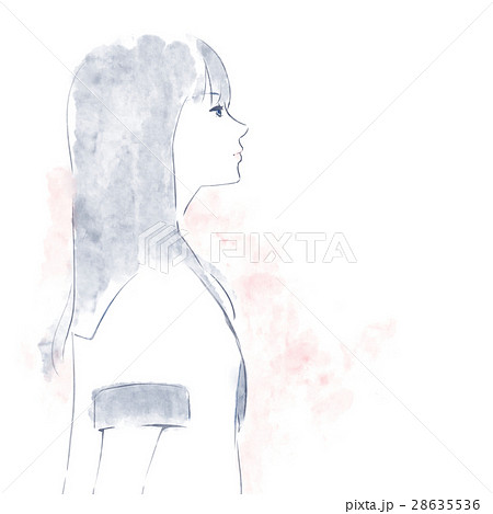 学生 女子 横顔 制服のイラスト素材 Pixta