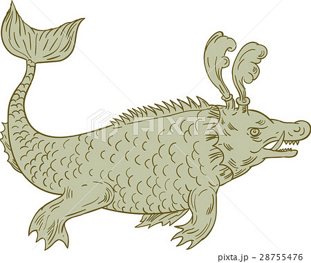 龍の横顔 龍 横顔のイラスト素材