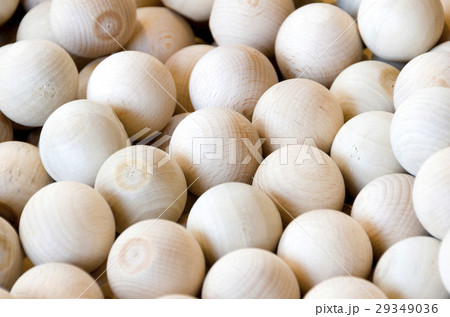 木球 ウッドボール ボールプール おもちゃの写真素材