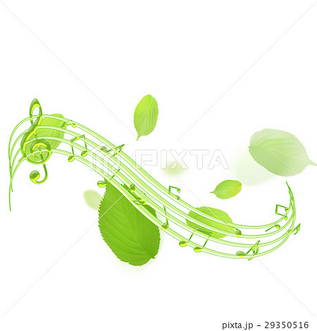 音符 フラワーアレンジメント 花 背景イラストのイラスト素材