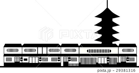 シルエット 京都 日本 近畿のイラスト素材