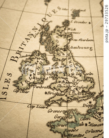 古地図 地図 イギリス 英国の写真素材