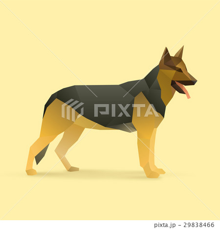 ベクトル 犬 ロゴ ポリゴンのイラスト素材