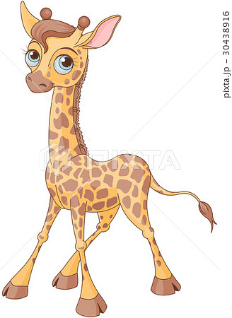 キリン 麒麟 可愛い かわいいのイラスト素材