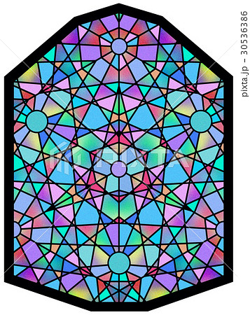 教会 ステンドグラス モザイク イラストのイラスト素材