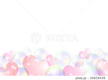 シャボン玉 ハート 輝き 背景素材のイラスト素材