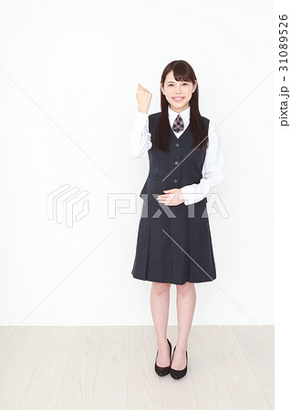 頑張れー ポーズの写真素材