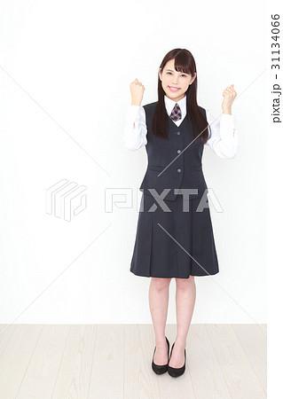 頑張れー ポーズの写真素材