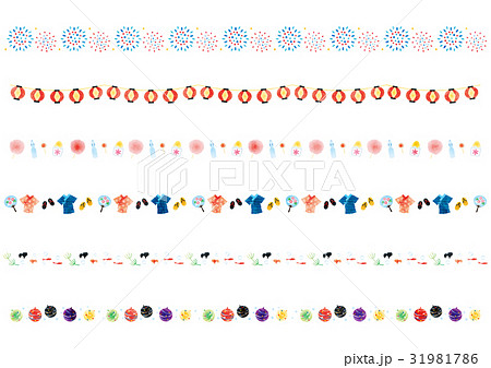素材 ライン 祭り 夏祭りのイラスト素材 Pixta