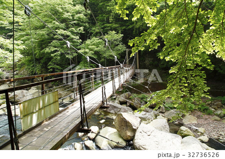 堂ヶ島の吊り橋の写真素材