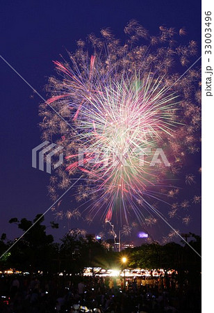 天神祭奉納花火の写真素材