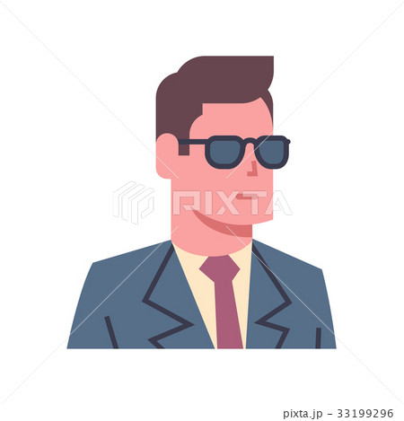男性 サングラス スーツのイラスト素材