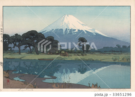 吉田博 木版画 新版画 風景画の写真素材