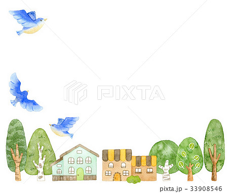 青い鳥のイラスト素材