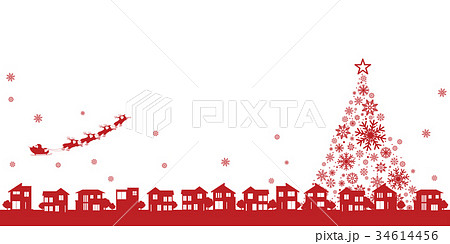 街並み 一戸建て サンタ クリスマスのイラスト素材 Pixta