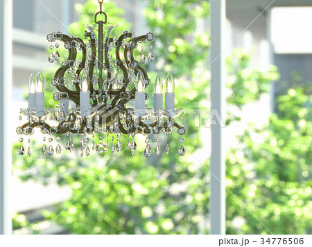 照明 シャンデリア ライト 照明器具のイラスト素材