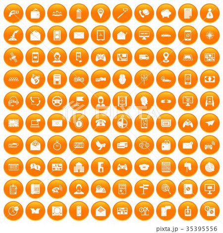 オレンジ オレンジ色 100 １００のイラスト素材