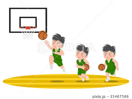 バスケットボール バスケ レイアップシュート 球技のイラスト素材