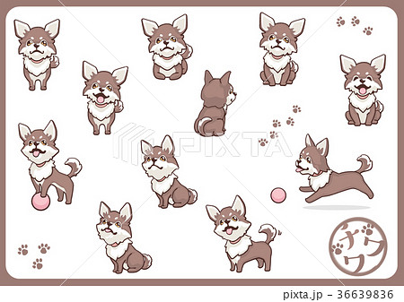 犬 戌年 動物 干支のイラスト素材