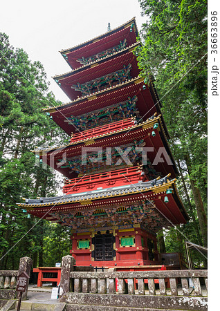 五重塔 日光東照宮 五重塔の写真素材