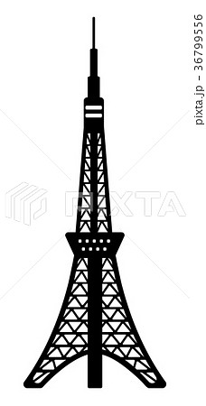 東京タワー タワー 名所 アイコンのイラスト素材