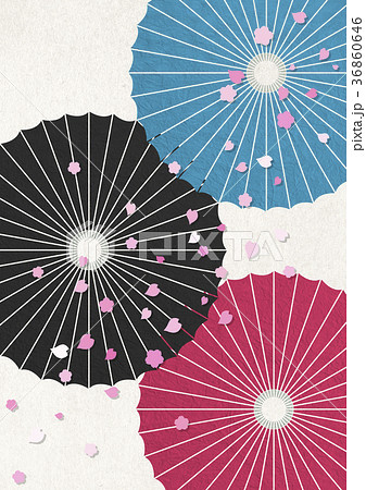 桜 和傘 背景 背景素材のイラスト素材