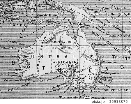19世紀制作 バス海峡 オーストラリア タスマニア島の写真素材