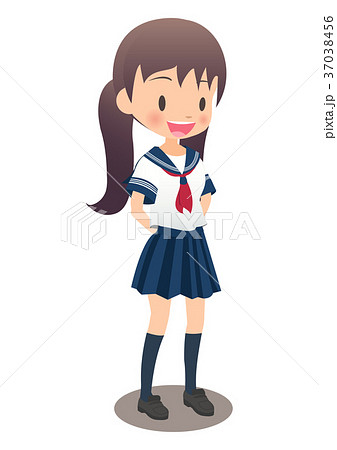セーラー服を着たツインテール少女 イラスト セーラー服を着たツインテール少女 イラスト セーラー服を着た