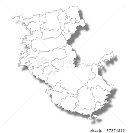 和歌山 和歌山県 地図 白地図のイラスト素材