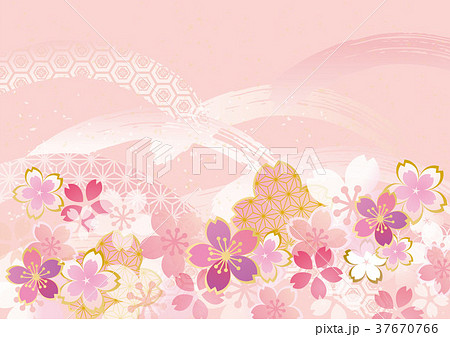 桜 花 和風 和柄のイラスト素材