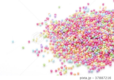 トッピングシュガー カラーミックス パステルカラー 背景素材の写真素材