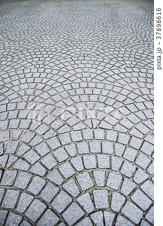 パターン テクスチャ 石畳 ヨーロッパ 地面 タイルの写真素材