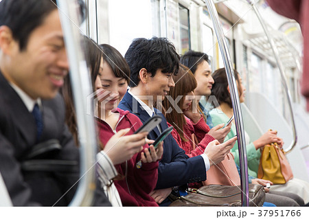 満員電車の写真素材