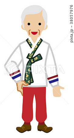 韓国民族衣装 全身のイラスト素材