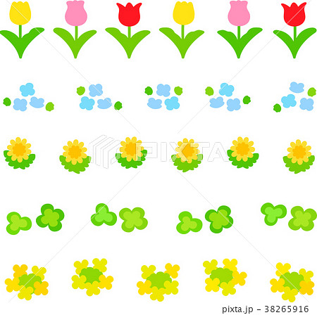 春 花 チューリップ タンポポのイラスト素材