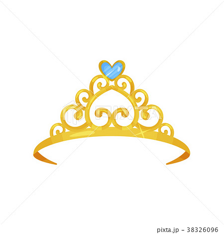 ティアラ 王冠 青色 アクセサリーの写真素材