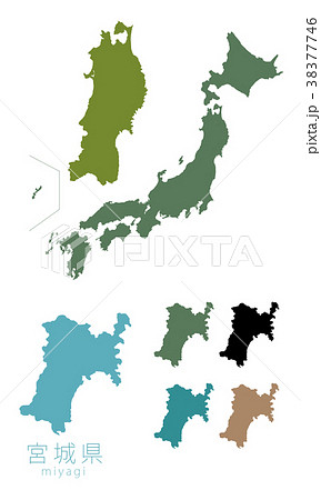 宮城県 日本列島 日本地図 日本の写真素材