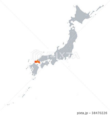 山口県 地図 山口 日本地図のイラスト素材