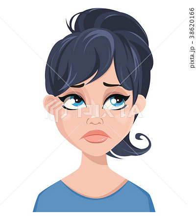 不幸 顔のイラスト素材